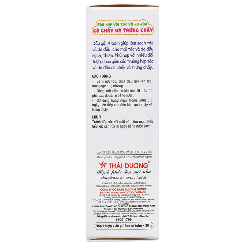 Dầu gội dược liệu Aladin điều trị chấy, loại bỏ trứng chấy - 5